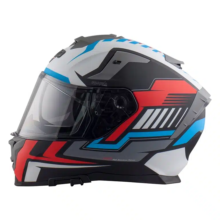 Casco NOS NS-10 Sonic Blue Red Matt