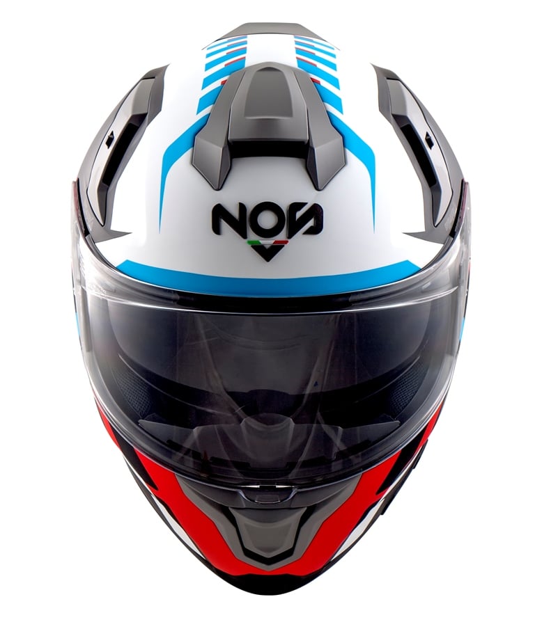 Casco NOS NS-10 Sonic Blue Red Matt