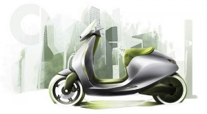 Slimme, elektrische scooter op de Paris International Motor Show