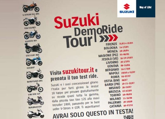 Il Suzuki Demo Ride Tour approda a Bologna