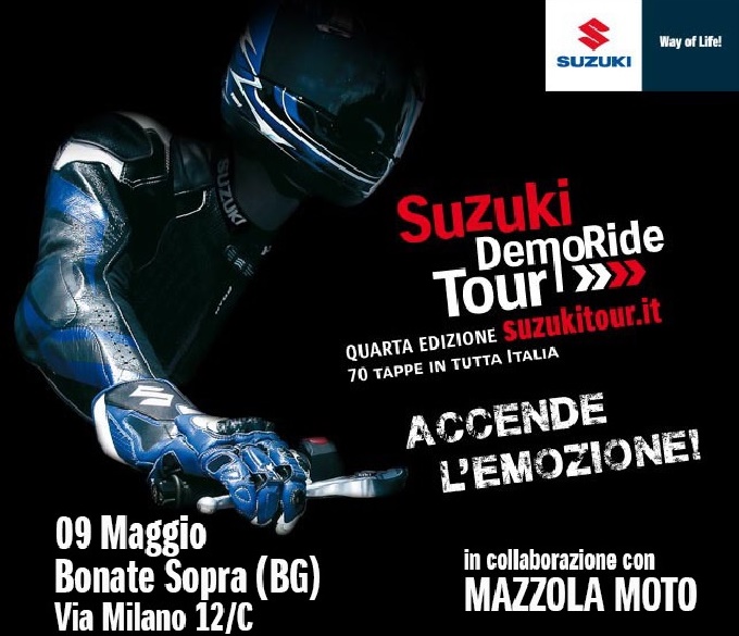 Suzuki Demoride Tour2015, il nuovo appuntamento è a Bergamo, Rimini, Lecco e Ravenna