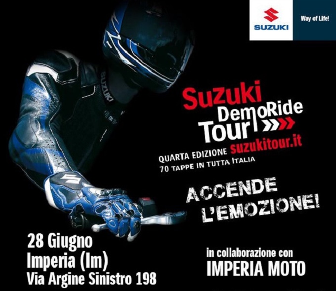 Il Suzuki DemoRide Tour 2015 accoglie l’estate a Varese, Torino ed Imperia