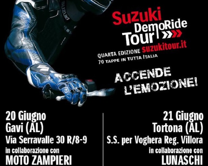Suzuki DemoRide Tour 2015, è la volta di Asti, Pavia e Alessandria