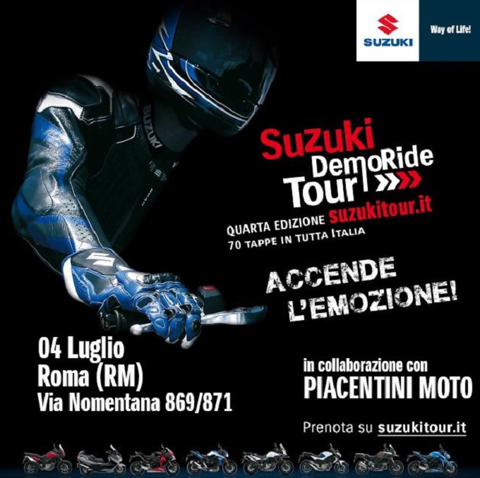 Suzuki DemoRide Tour 2015, si va avanti con Roma e Pavia