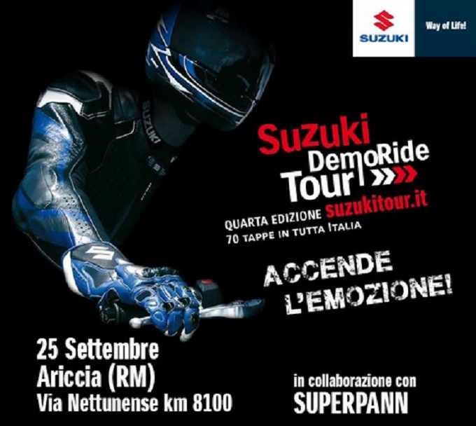 Suzuki DemoRide Tour 2015: si chiude ad Ariccia ed Anzio