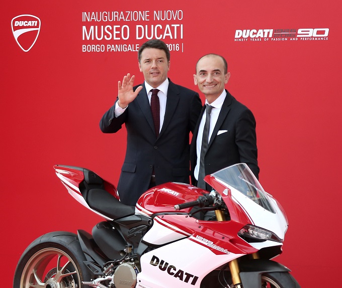 Museo Ducati, il Presidente del Consiglio Renzi inaugura la nuova esposizione permanente