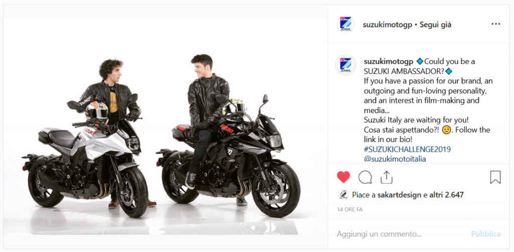 Suzuki: eine Einladung zur Auswahl neuer Botschafter auch aus dem ECSTAR MotoGP Team