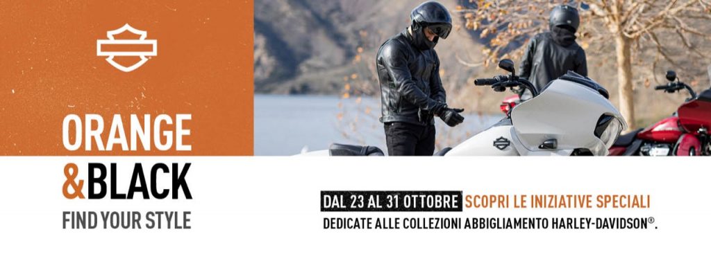 Harley-Davidson Orange and Black: iniziative speciali legate all’abbigliamento dal 23 al 31 ottobre