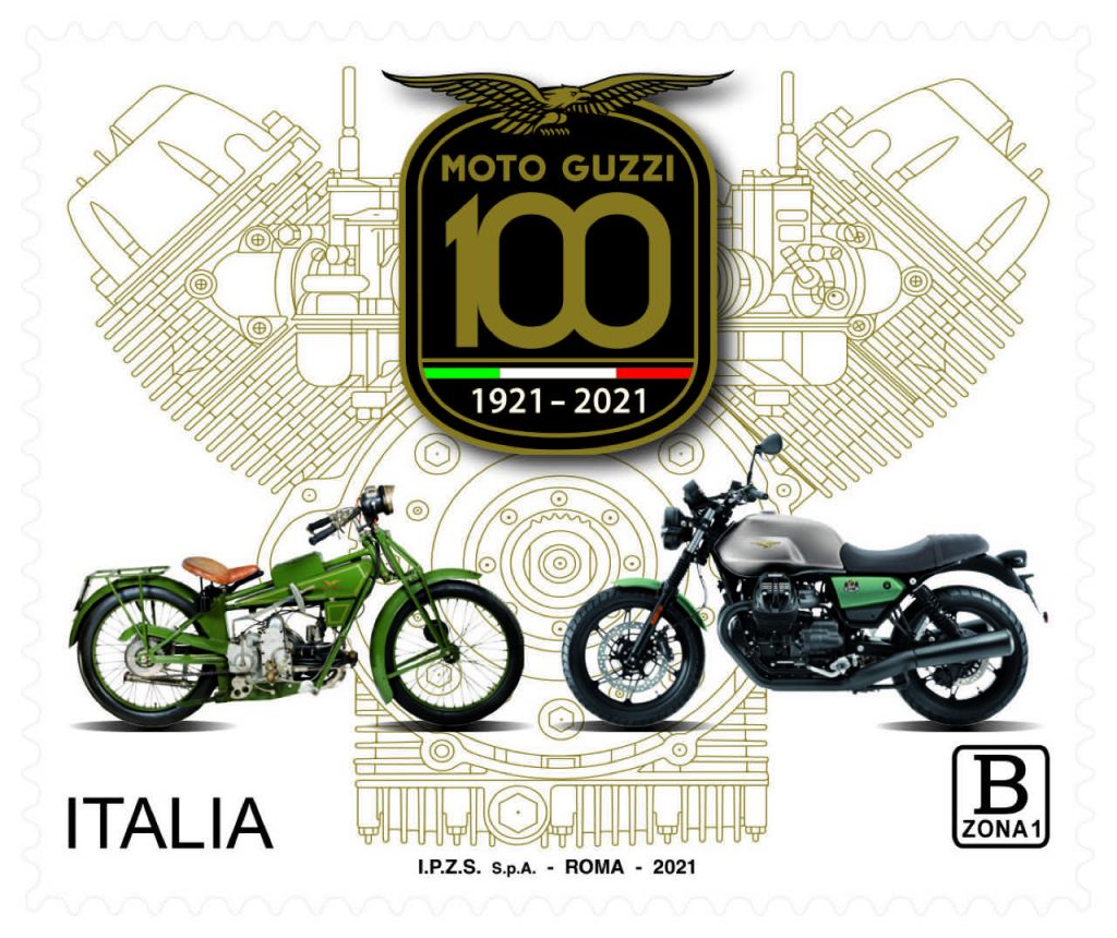 Moto Guzzi: un francobollo celebrativo dei 100 anni del marchio