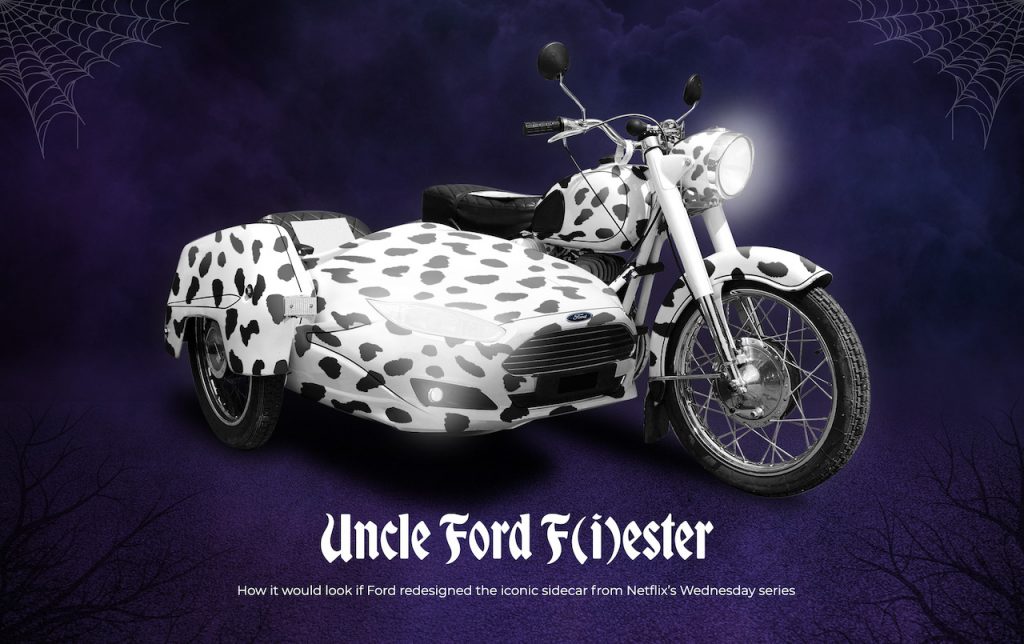 Uncle Ford F(i)ester: ridisegnato il sidecar dello Zio Fester, ricordando la serie “Mercoledì” su Netflix