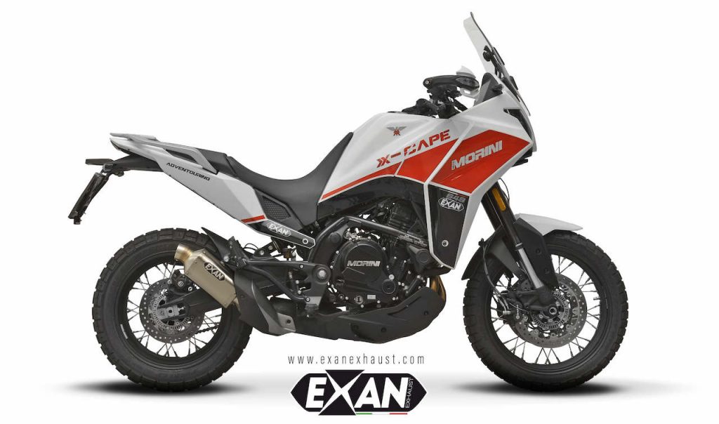 EXAN X-Rally e Moto Morini X-Cape: per il modello lo scarico con passaggio alto e basso